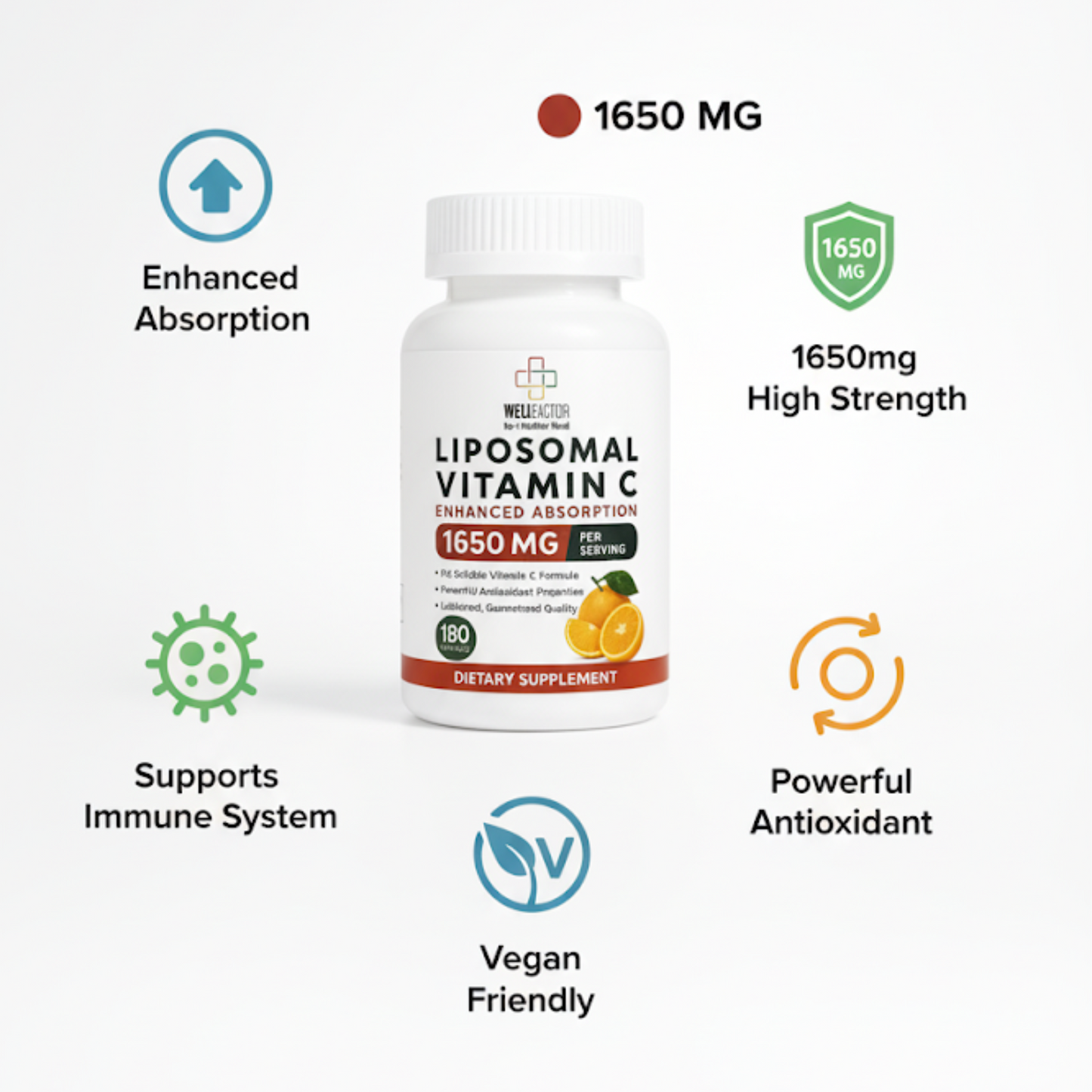 Well Factor Liposomal Vitamin C Capsules 1650mg